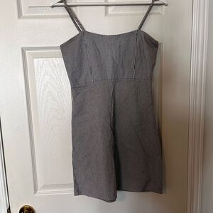 Brandy Melville Black and White Striped Mini Dress